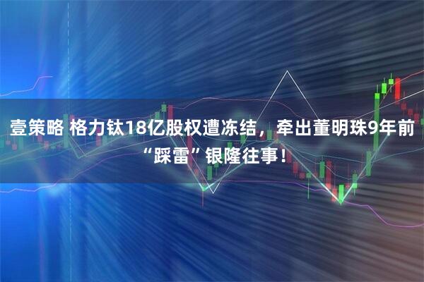 壹策略 格力钛18亿股权遭冻结，牵出董明珠9年前“踩雷”银隆往事！